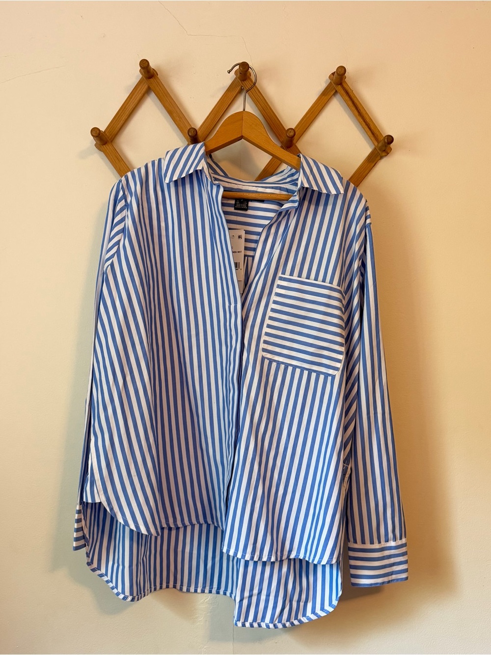 French Connection Blue & White Striped Button-Down Shirt